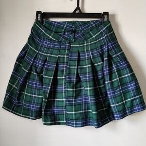 Forever 21 Green and Blue Plaid Skater Skirt